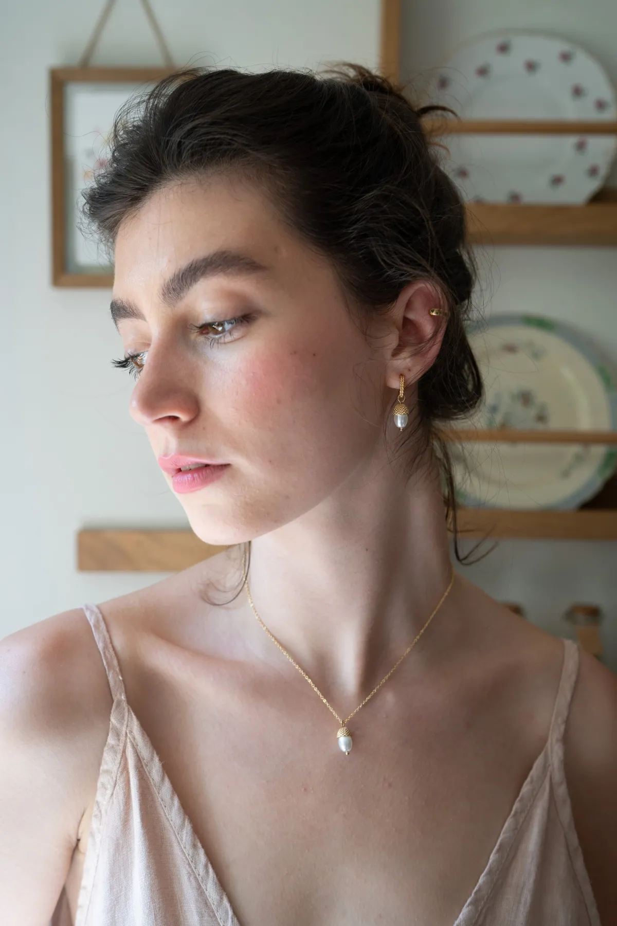 Necklaces-Fable England Acorn Pearl Necklace