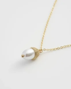 Necklaces-Fable England Acorn Pearl Necklace