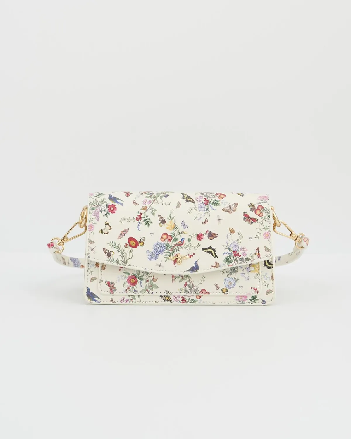 Clutch & Evening Bags|Shoulder Bags-Fable England Alice Garden Ivory Shoulder Purse