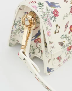 Clutch & Evening Bags|Shoulder Bags-Fable England Alice Garden Ivory Shoulder Purse