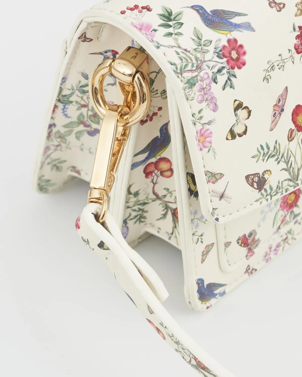 Clutch & Evening Bags|Shoulder Bags-Fable England Alice Garden Ivory Shoulder Purse