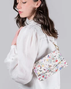 Clutch & Evening Bags|Shoulder Bags-Fable England Alice Garden Ivory Shoulder Purse