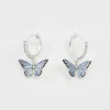 Silver Jewelry|Earrings-Fable England Blue Butterfly Silver Earrings