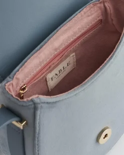 Cross Body Bags|Embroidered Bags-Fable England Blue Tit Saddle Purse