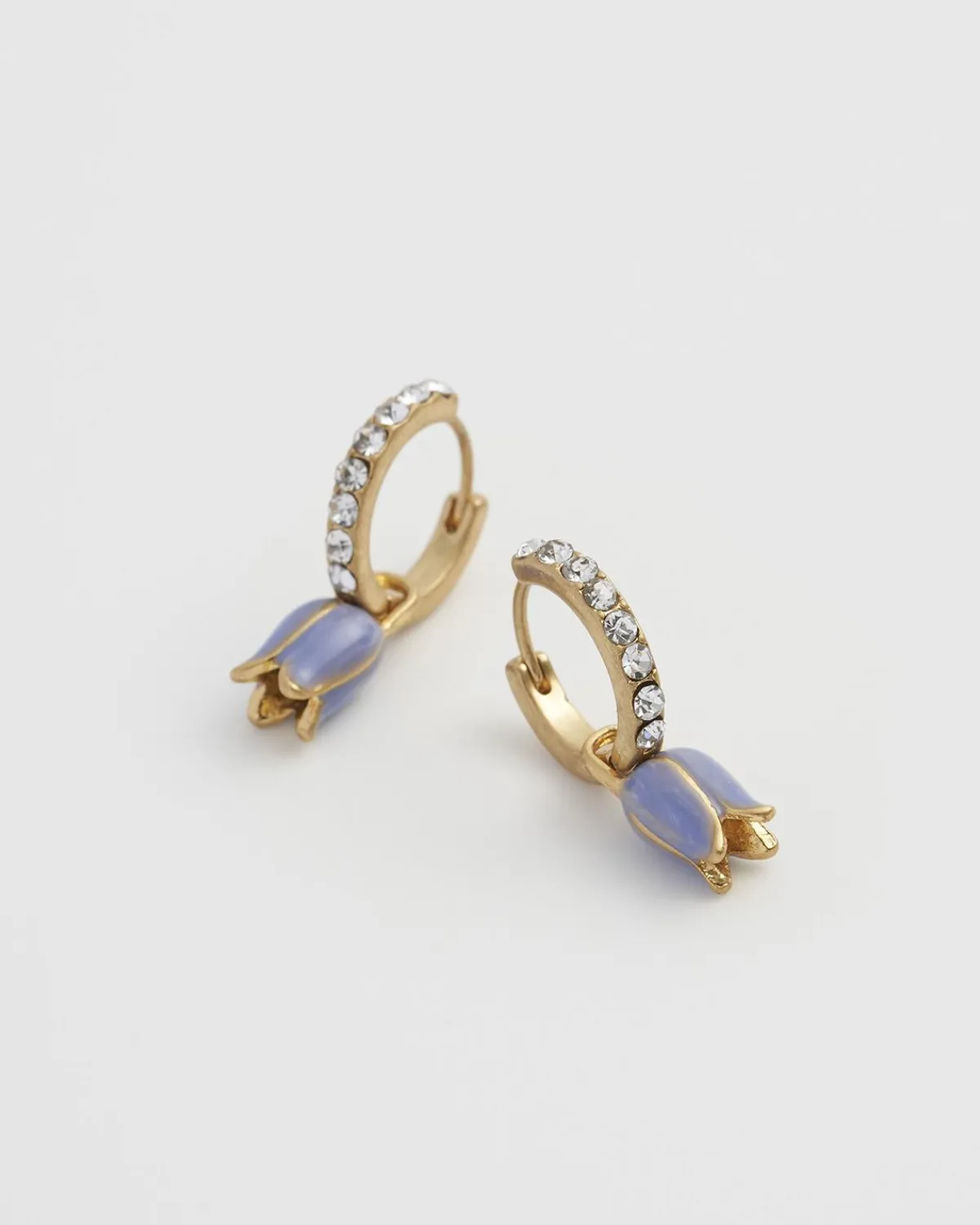 Earrings-Fable England Bluebell Charm Huggie Earrings