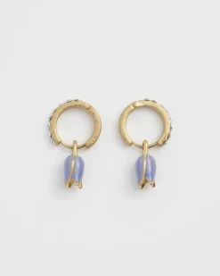 Earrings-Fable England Bluebell Charm Huggie Earrings