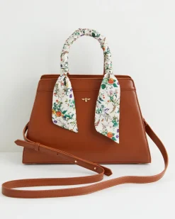 Cross Body Bags|Tote Bags-Fable England Botanical Pumpkin Tote - Tan