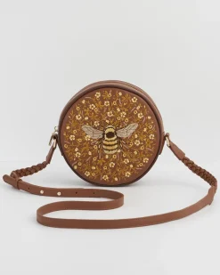 Cross Body Bags|Embroidered Bags-Fable England Bumble Circle Bag