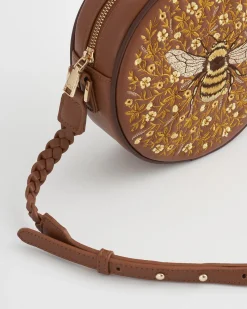 Cross Body Bags|Embroidered Bags-Fable England Bumble Circle Bag