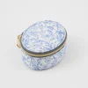 Jewelry Boxes-Fable England Bunny Blues Oval Jewelry Box