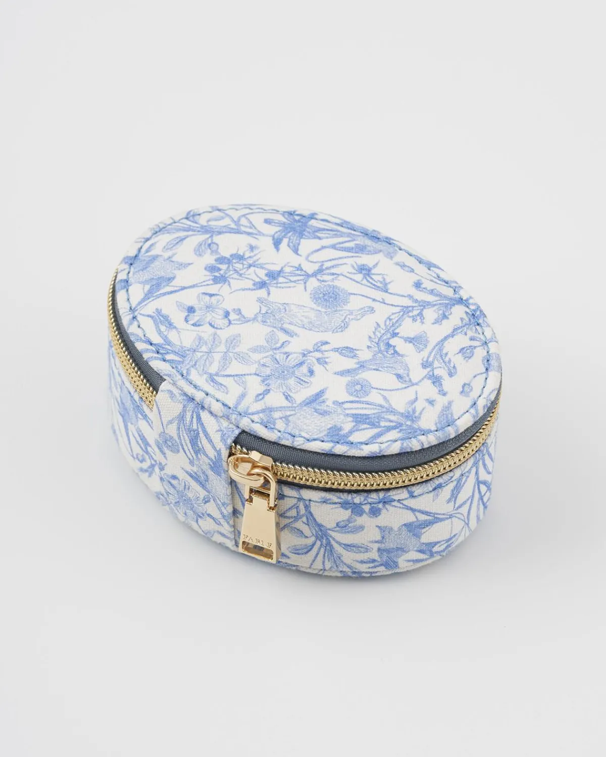 Jewelry Boxes-Fable England Bunny Blues Oval Jewelry Box