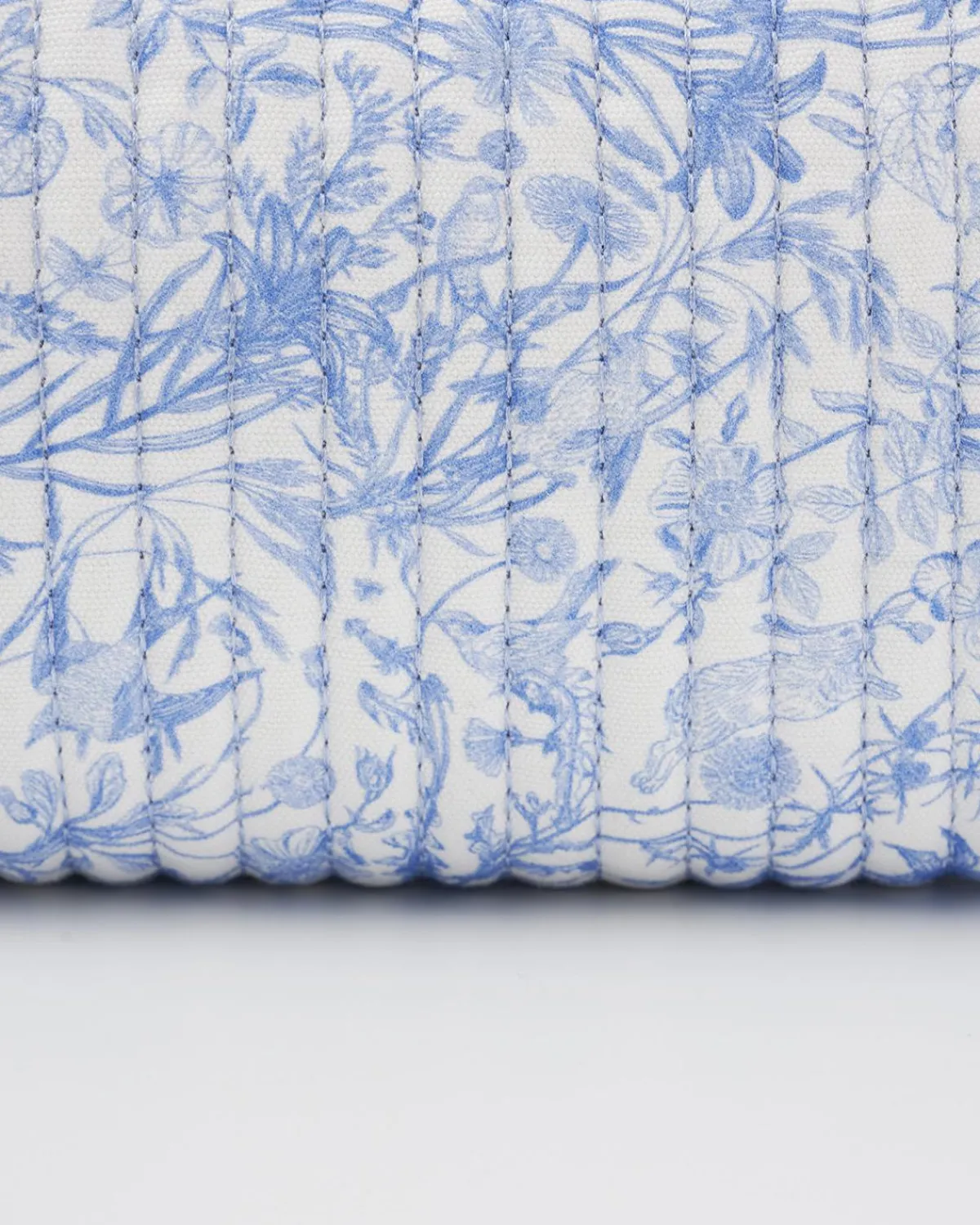 Pouches|Makeup Bags-Fable England Bunny Blues Small Quilted Makeup Bag