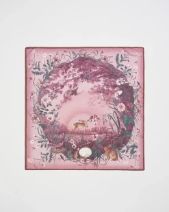 Square Scarves-Fable England Bunny Narrative Square Scarf