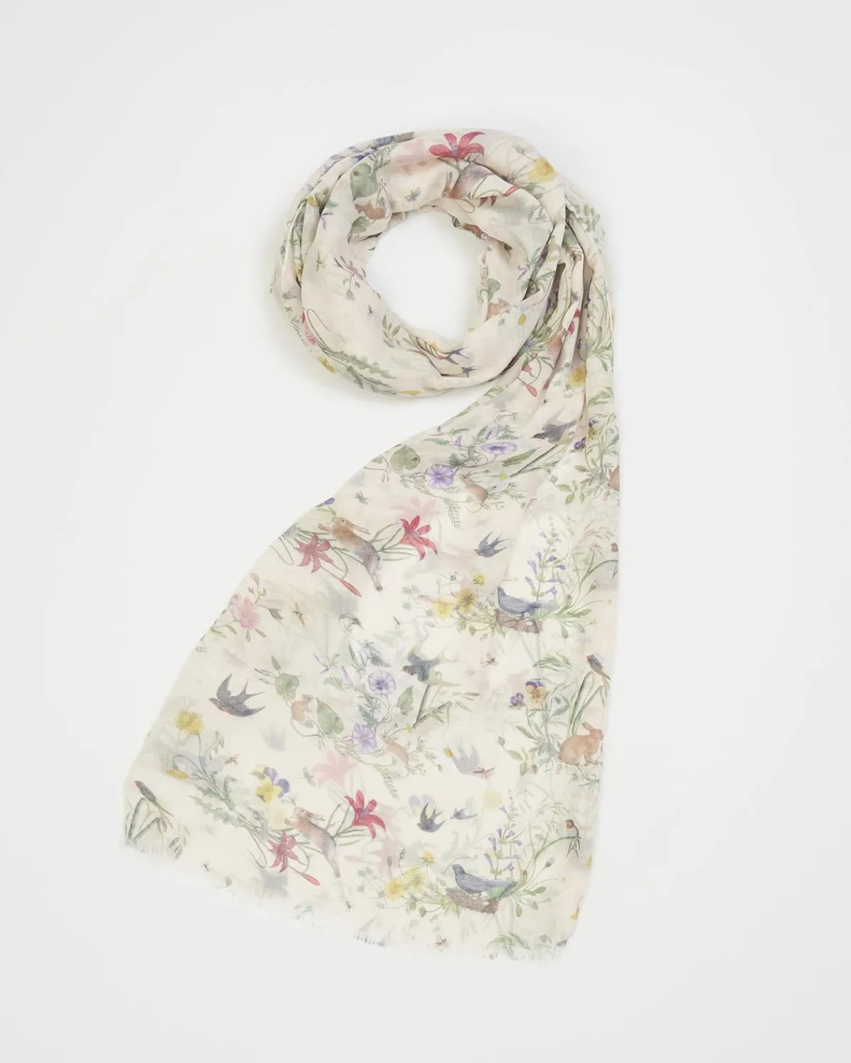 Lightweight Scarves-Fable England Bunny Toile Lightweight Scarf