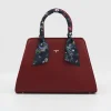 Cross Body Bags|Tote Bags-Fable England Burgundy Large Structured Tote