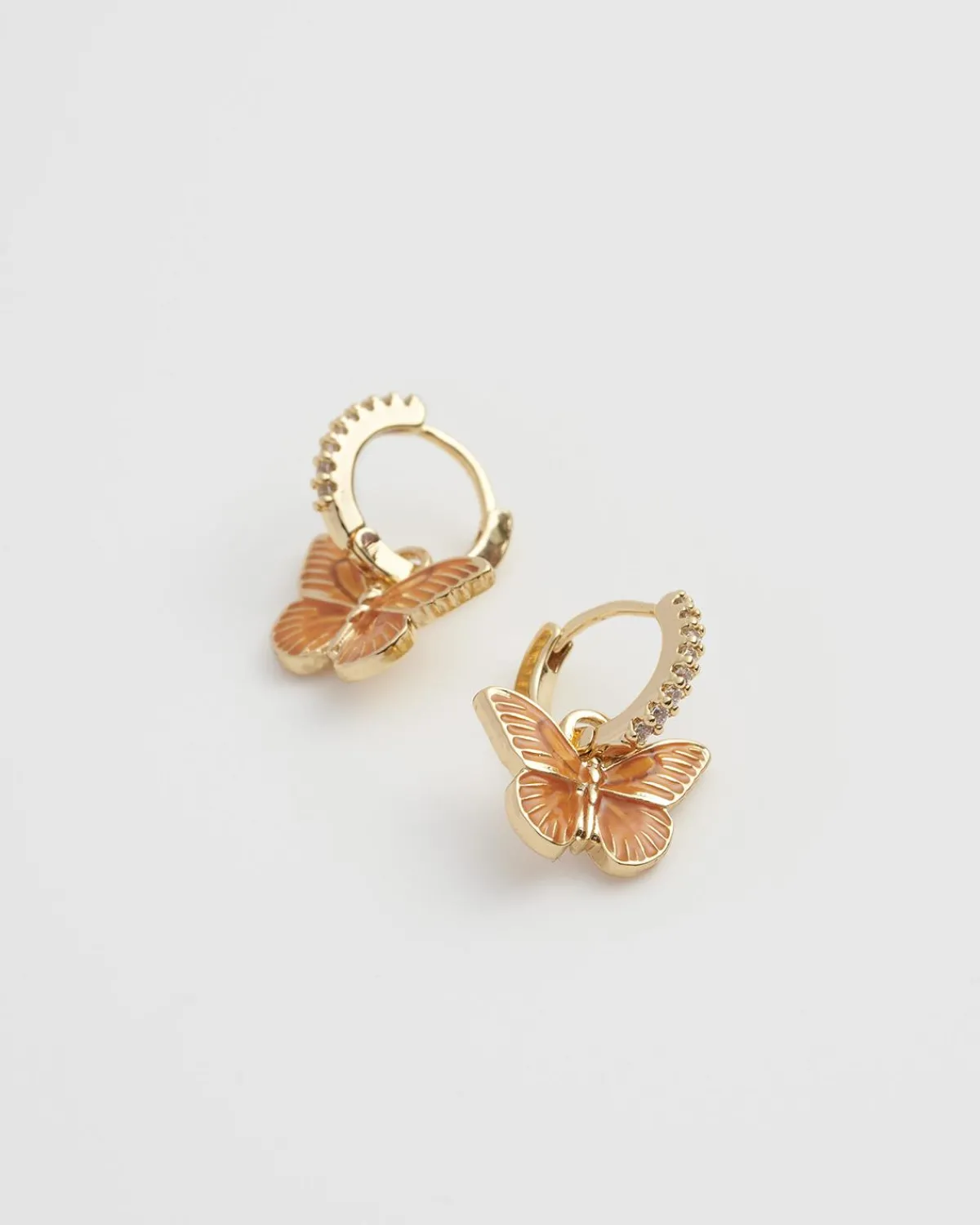 Earrings-Fable England Butterfly Huggie Earrings