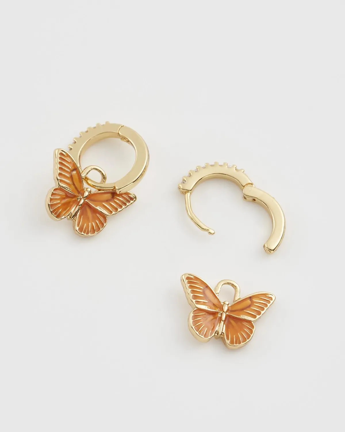 Earrings-Fable England Butterfly Huggie Earrings