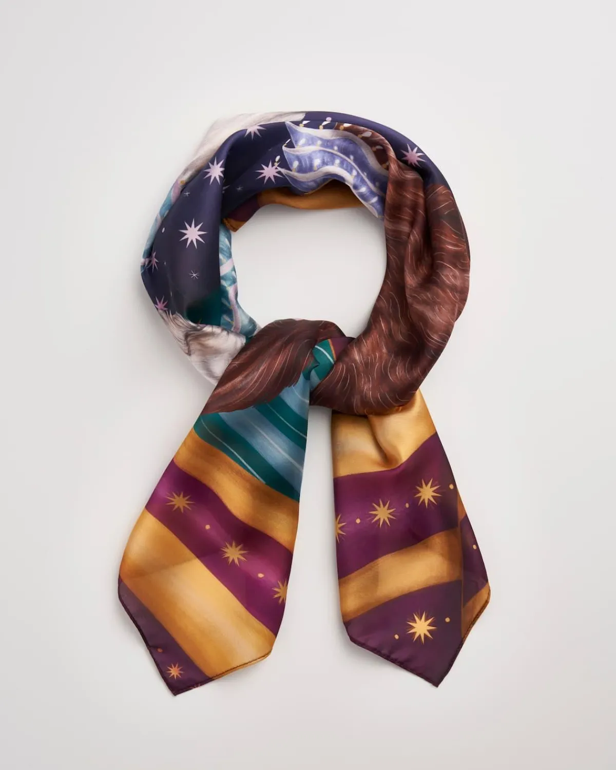 Luxury Scarves-Fable England Catherine Rowe Pet Portraits Doodle Silk Square Scarf
