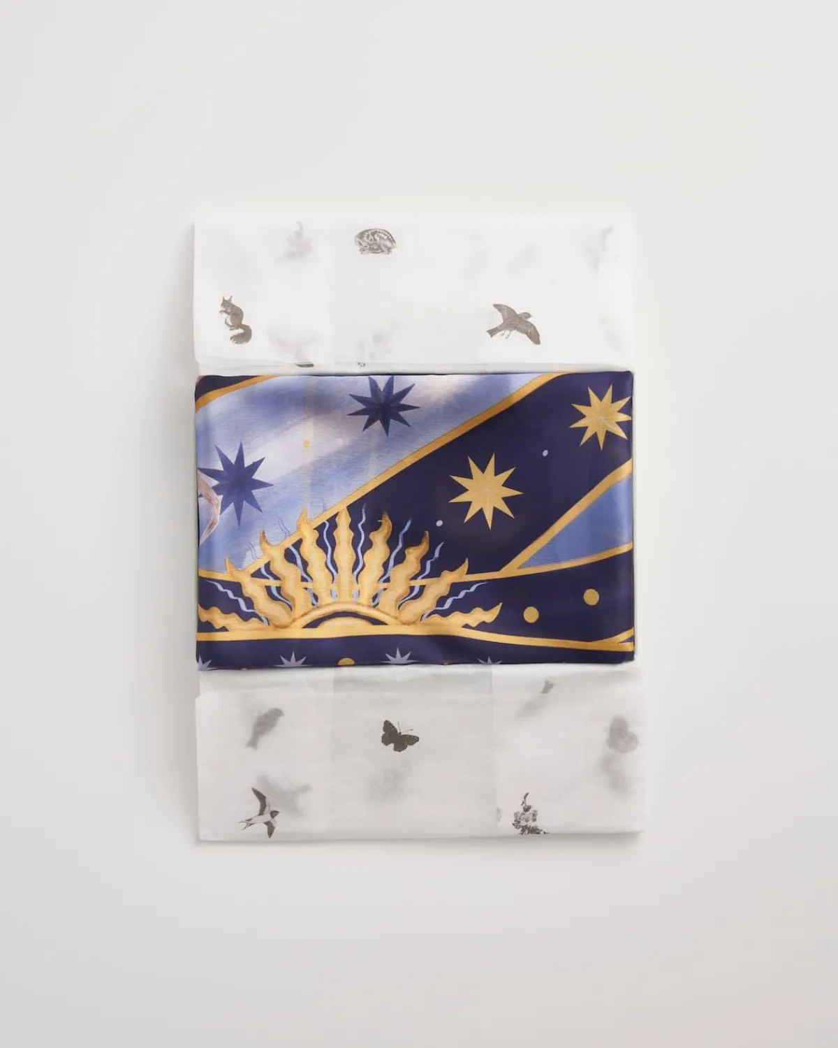 Luxury Scarves-Fable England Catherine Rowe Pet Portraits Whippet Blue Silk Square Scarf
