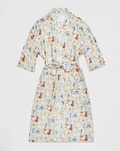 Kimonos-Fable England Catherine Rowe Pet Portraits Margarita Green Long Kimono