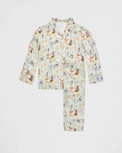 Pajamas-Fable England Catherine Rowe Pet Portraits Margarita Green Long Pajamas