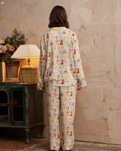 Pajamas-Fable England Catherine Rowe Pet Portraits Margarita Green Long Pajamas