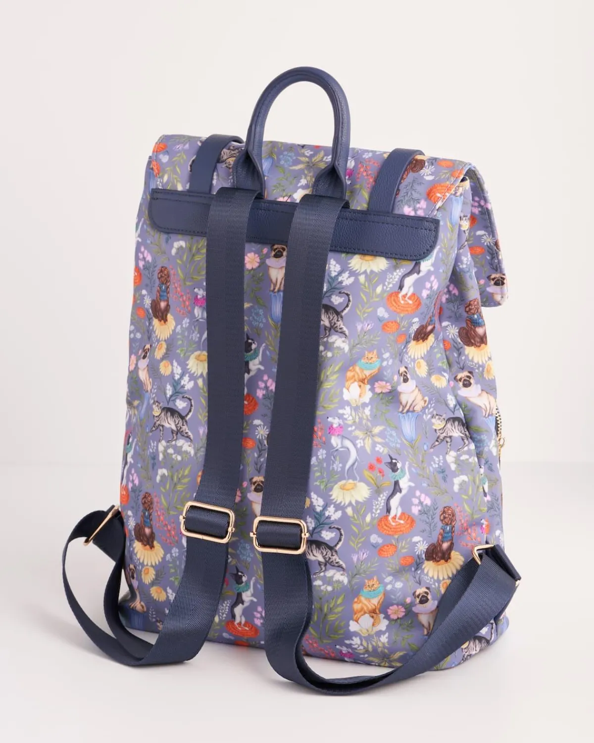 Backpacks-Fable England Catherine Rowe Pet Portraits Blue Medium Backpack