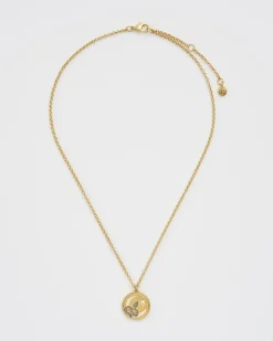 Necklaces-Fable England Celestial Snake Pendant Necklace