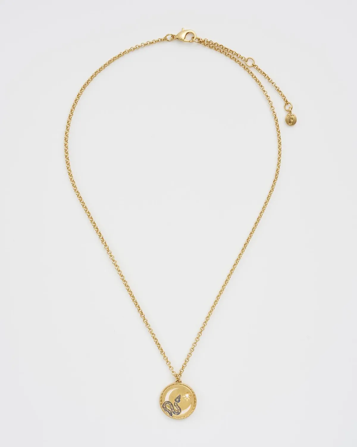 Necklaces-Fable England Celestial Snake Pendant Necklace