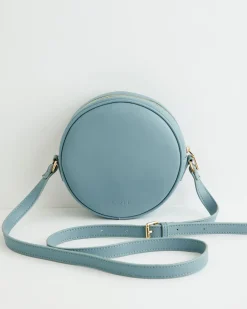 Cross Body Bags|Embroidered Bags-Fable England Chloe Circle Bag Embroidered Dormouse Blue