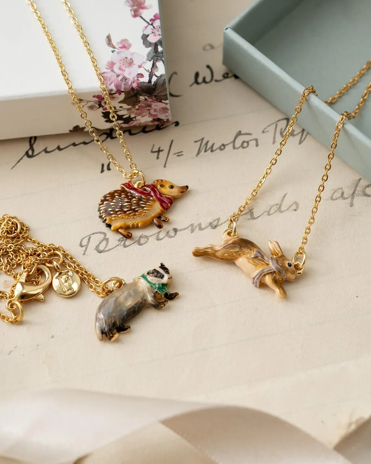 Necklaces-Fable England Cozy Bunny Charm Necklace