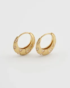 Earrings-Fable England Daisy Hoop Earrings