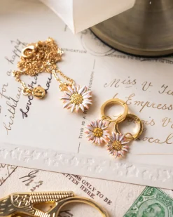 Earrings-Fable England Daisy Huggie Earrings