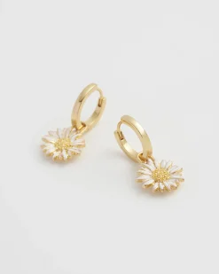 Earrings-Fable England Daisy Huggie Earrings