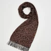 Winter Scarves-Fable England Deco Bloom Brown Ditsy Scarf with Tassels