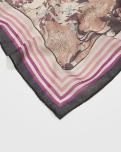 Winter Scarves|Lightweight Scarves-Fable England Deco Bloom Pink Midweight Scarf