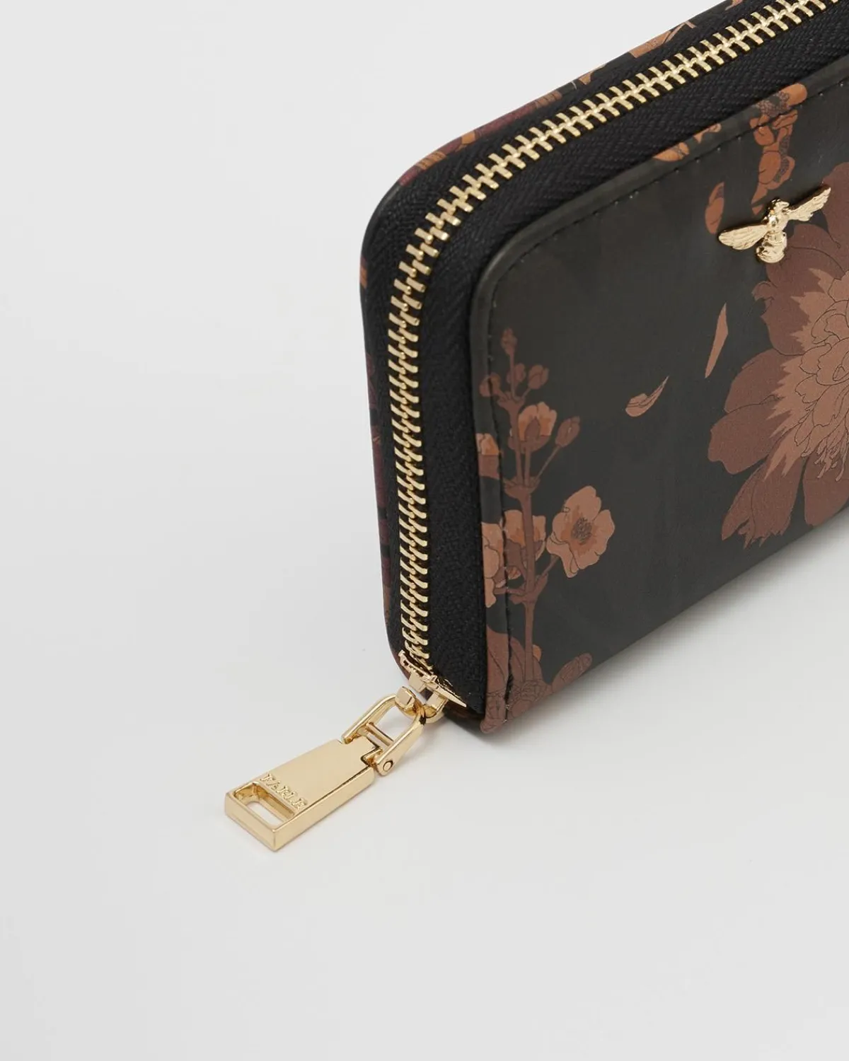 Purses-Fable England Deco Blooms Black Small Zip Wallet