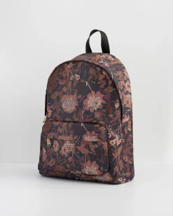 Work Bags|Backpacks-Fable England Deco Blooms Large Black Backpack