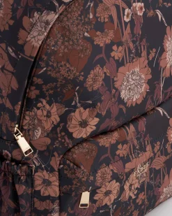 Work Bags|Backpacks-Fable England Deco Blooms Large Black Backpack