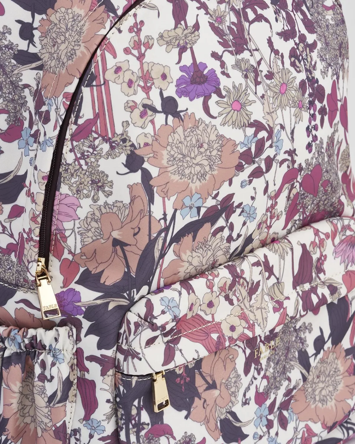 Work Bags|Backpacks-Fable England Deco Blooms Large Blackberry Backpack
