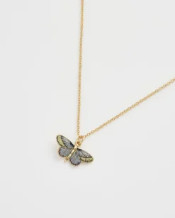 Necklaces-Fable England Deco Butterfly Blue Necklace