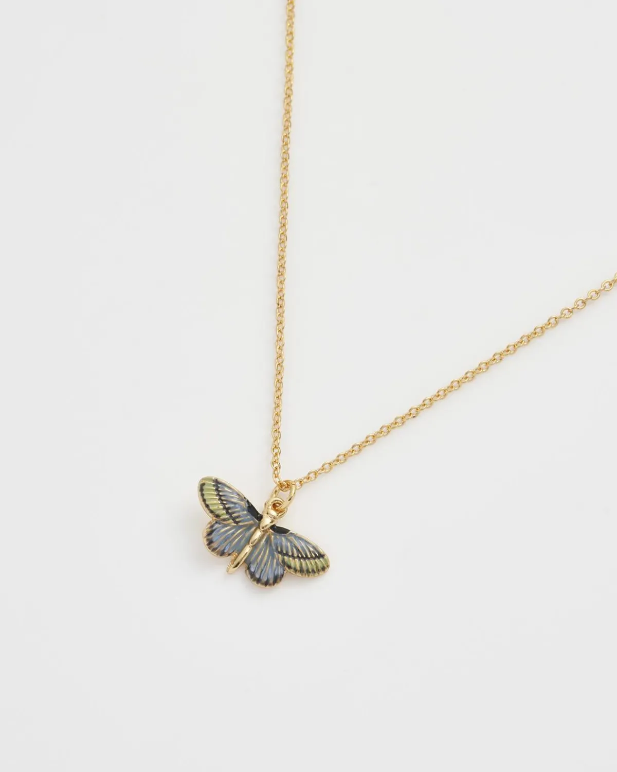 Necklaces-Fable England Deco Butterfly Blue Necklace
