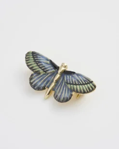 Pins & Brooches-Fable England Deco Butterfly Brooch Blue