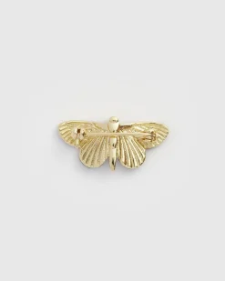 Pins & Brooches-Fable England Deco Butterfly Brooch Blue
