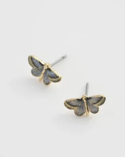 Earrings-Fable England Deco Butterfly Stud Earrings