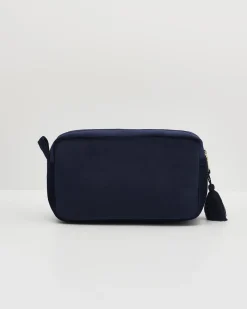 Makeup Bags-Fable England Deer & Moon Embroidered Pouch Blueberry Velvet