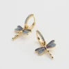 Earrings-Fable England Dragonfly Crystal Earrings