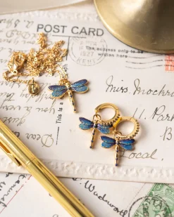 Earrings-Fable England Dragonfly Crystal Earrings