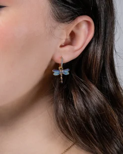 Earrings-Fable England Dragonfly Crystal Earrings