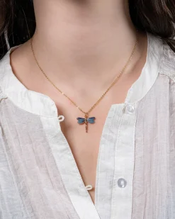 Necklaces-Fable England Dragonfly Crystal Necklace